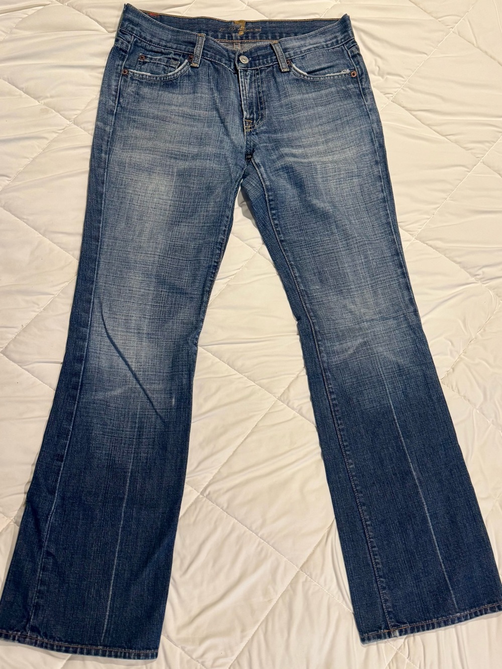 7 For All Mankind Women's Blue Flare Jeans
